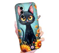 for Samsung Galaxy A17 5G Phone Case for Women Men Black Cats Design Slim Lightweight Full-Body Rugged Hard PC Drop Shockproof Anti-Scratch Protective Cover for Samsung A17 5G 6.7" 2025