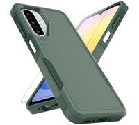 for Samsung Galaxy A17 Case: Dual Layer Protective Heavy Duty Cell Phone Cover Shockproof Rugged with HD Screen Protector - Military Protection Bumper Tough for Samsung Galaxy A17 5G 2026, Dark Green