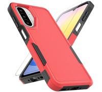 for Samsung Galaxy A17 Case: Dual Layer Protective Heavy Duty Cell Phone Cover Shockproof Rugged with HD Screen Protector - Military Protection Bumper Tough for Samsung Galaxy A17 5G 2026, Red