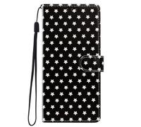 for Samsung Galaxy A22 5G Case, Flip Wallet Leather Phone Case with Card Slots, Kickstand Wrist Strap Relief Star Pattern Magnetic Protective Shockproof Cover for Samsung Galaxy A22 5G,black