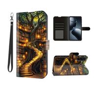 for Samsung Galaxy A26 5G Wallet Case,PU Leather Flip Cover with Card Holders & Kickstand,RFID Blocking Magnetic Closure,Shockproof Protective Case 6.7 inch,Enchanted Library