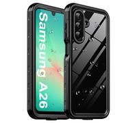 for Samsung Galaxy A26 Case Waterproof with Built-in Lens & Screen Protector, [IP68 Waterproof] [Military Drop Proof], Full Body Underwater Protective Clear Cover for Galaxy A26 4G/5G (Black)