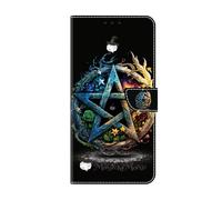 for Samsung Galaxy A32 4G Case, Premium Flip Shockproof PU Leather Shock-Absorption Folio Phone Cases with Card Slots Kickstand Magnetic Protection Wallet Skin for Samsung Galaxy A32 4G pentagram