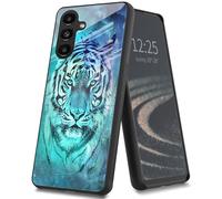 for Samsung Galaxy A34 5G Case, Star Tiger Fashion Design for Girl Boy Shockproof Anti-Scratch A34 5G Case, Fully Covered Straight Edge Slim Glass Case for Samsung Galaxy A34 5G