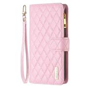 for Samsung Galaxy A36 5G Case, Zipper Flip Wallet Shockproof PU Leather Case for Women Girls with Zip Pocket Magnetic Clasp Viewing Kickstand Card Holder Cover for Samsung Galaxy A36 5G, Pink
