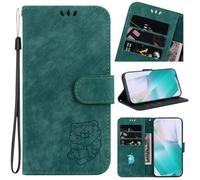 for Samsung Galaxy A36/ A56 Case, Shockproof PU Leather Embossed Tiger Notebook Flip Wallet Phone Cases with Stand Card Slots Magnetic Protective Case for Samsung Galaxy A36/ A56 green