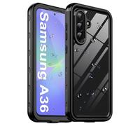 for Samsung Galaxy A36 Case Waterproof with Built-in Lens & Screen Protector, [IP68 Waterproof] [Military Drop Proof], Full Body Underwater Protective Clear Cover for Galaxy A36 4G/5G (Black)