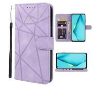 for Samsung Galaxy A51 5G Wallet Case, Magnetic Leather Folio Cover for Samsung Galaxy A51 5G Flip Case Card Holder Luxury Geometric Retro Line Folding Phone Case for Men Women,Purple