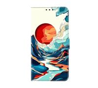 for Samsung Galaxy A52/A52S Case, PU Leather Wallet, Magnetic Flip Folio Cover with Wrist Strap, Card Holders, Shockproof TPU, and Kickstand for Samsung Galaxy A52/A52S,Bohemian mountain