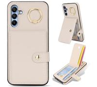 For Samsung Galaxy A54 5G Wallet Case with 3 Card Slots RFID Blocking, Premium Soft PU Leather Back Card Holder Cover, Built-in Ring Kickstand, Heavy Duty Shockproof Protective Phone Case,beige