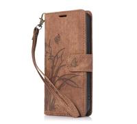 for Samsung Galaxy A70/A70S Case Embossed Butterfly Wallet Book Stand View Shockproof Case Cover Magnetic [Kickstand] Card Holders Premium Leather Flip Folio Case For Samsung Galaxy A70/A70S brown