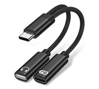 for Samsung Galaxy Headphone Adapter and Charger Adapter USB C 60W Fast Charging, USBC Splitter 1 in 2 Out Audio Cable for Samsung Galaxy S25 Ultra FE A17 A16 A36 A56 A35 iPhone 17, Stereo Earbuds