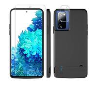 For Samsung Galaxy S20 FE Battery Case with stand,5000mAh Slim Portable Rechargeable Extended battery chargers Power bank Galaxy s20FE 5g charging case 6.2" with screen protector Camera Protectors