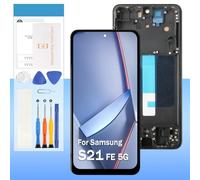 for Samsung Galaxy S21 FE 5G SM-G990 Screen Replacement | SM-G990 SM-G990U SM-G990B SM-G990W 6.4" LCD Display Touch Digitizer Assembly - Black Frame(Incell,Not Fingerprint)