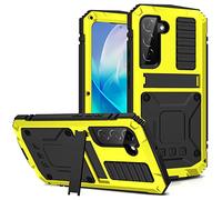 for Samsung Galaxy S23 5G Case, Aluminum Metal Gorilla Glass Shockproof Military Heavy Duty Sturdy Protector Cover Hard Case for Samsung Galaxy S23 (Yellow)