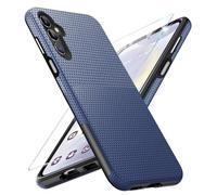 for Samsung Galaxy S24 Case with Screen Protector, Military Grade Protection S24 Protective Case Rugged PC Hard Silcone Shockproof Cover for Samsung S24 5G Phone Case (Blue)