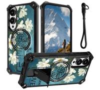 for Samsung Galaxy S25 Edge 5G Case with Wrist Strap, Slim Shockproof Hidden Kickstand Protective Cover, Car Mount Compatible Phone Case for Galaxy S25 Edge 5G, Women Men, Flower Bible Psalm 18-18