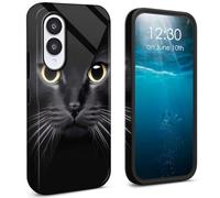 for Samsung Galaxy S25 Edge Case 2025 Dual Layer Cover Hard PC + Soft TPU Black Shockproof Protective Phone Case for Samsung Galaxy S25 Edge 6.7 inch - Black Cat
