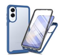 for Samsung Galaxy S25 edge Case Built-in Screen Protector Full-Body Military Grade Drop Protection, Silicone Bumper Clear Hard Acrylic Anti-Scratch Cover for Samsung S25 edge Phone Case, Royal Blue