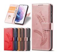 for Samsung Galaxy S25 Edge Case, Embossed Wheat Shockproof PU Leather Flip Wallet Phone Cases TPU Bumper with Stand Card Holder Magnetic Protective Cover for Samsung Galaxy S25 Edge pink
