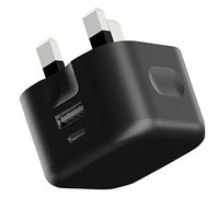 For Samsung Galaxy S25 Edge S24 Ultra S23 Plus S22 S21 S20 FE Charger Plug 20W Dual Port USB-A + USB-C Mains Power Adapter Super Fast Charging for Samsung Phones (Black)