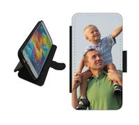 For Samsung Galaxy S25 FE personalised phone case wallet flip case photo on the front panel Black