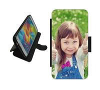 For Samsung Galaxy S25+ personalised phone case wallet flip case S25 Plus photo on the front panel card slots magnetic catch Black