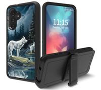 for Samsung Galaxy S25 Plus Case & Galaxy S24 Plus Case, with Swivel Belt Clip Heavy Duty Shockproof TPU Protection Phone Cover for Samsung S25 Plus/S24 Plus,White Wolves