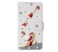 for Samsung Galaxy S25 Plus Case, Glitter Christmas Leather Bling Diamonds Buckle Gems Butterfly Wallet Phone Cases Protective Cover with Stand Card Slots Magnetic for Samsung Galaxy S25 Plus white