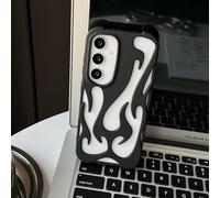 for Samsung Galaxy S25 S24 S23 S22 Ultra A55 A54 A15 A16 A06 Case 3D Flame Hollow Out Soft Matte TPU Cover,Matte Black,for Galaxy A06