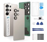 for Samsung Galaxy S25 Ultra Back Glass Replacement for Samsung S25 Ultra SM-S938U Rear Glass Replacement Battery Cover Housing Door Accessories Parts with Repair Tools(Titanium Gray)