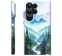 for Samsung Galaxy S25 Ultra Case,Dual Layer Hybrid Hard PC & Soft Silicone Defense Anti-Drop Anti-Scratch Protective Case for Samsung S25 Ultra 6.8 inch,Nature Mountain Trees