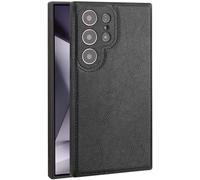 for Samsung Galaxy S25 Ultra Case Leather,Vintage Classic PU Leather Luxury Business Camera Frame Protection Cover,Soft Non-Slip Grip Anti-Scratch Shockproof Case for Samsung Galaxy S25 Ultra (Black)