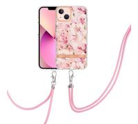 For Samsung Galaxy S25 Ultra Case with Lanyard Cord Detachable, Cherry Blossom Clear Case with Flower Floral Girls Women Slim Transparent Cover Phone Case for Samsung Galaxy S25 Ultra Pink White