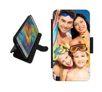 For Samsung Galaxy S25 Ultra personalised phone case wallet flip case photo on the front panel card slots magnetic catch Black