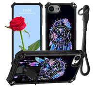 for Samsung Galaxy S25 Ultra Phone Case 6.9" with Wrist Strap Hybrid Dual Layer Stand Kickstand Soft TPU Bumper Hard PC Heavy Duty Shockproof Protective Cover for Girls Women Men,Dreamcatcher