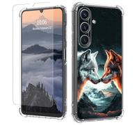 for Samsung Galaxy S26 5G Clear Case 6.3" with Screen Protector [Wireless Charging][Anti-Yellowing][Drop Protection] Shockproof Slim Soft TPU Transparent Cover for Samsung S26 5G 2026,Wolves Mountain