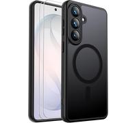 for Samsung Galaxy S26 Case Magnetic Shockproof, Full Camera Protection, Fit for MagSafe, with Screen Protector X2, Translucent Anti-Fingerprint Case for Samsung Galaxy S26 (Black)