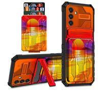 for Samsung Galaxy S26 Plus Case Wallet Cover with Credit Card Holder & Kickstand Dual Layer Hard PC Soft TPU Protective Case for Samsung Galaxy S26 Plus 6.7 inch 2026 - Orange Red Sunset Beach