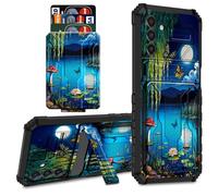 for Samsung Galaxy S26 Plus Case Wallet Cover with Credit Card Holder & Kickstand Dual Layer Hard PC Soft TPU Protective Case for Samsung Galaxy S26 Plus 6.7 inch 2026 - Moon Mushroom Butterflies