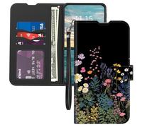 for Samsung Galaxy S26 Plus Case with Card Holder Wrist Strap,PU Leather Flip Folio Magnetic Clasp Kickstand,Drop Protection TPU Inner Cover for Galaxy S26 Plus,Midnight Flowers