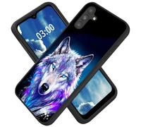 for Samsung Galaxy S26 Plus Case with Purple Wolf with Blue Eyes Pattern Design Ultra-Thin Black Soft TPU Silicone Shock Proof Protective Phone Case for Samsung S26 Plus 6.7 inch 2026