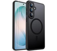 for Samsung Galaxy S26+ / S26 Plus Case Magnetic Shockproof, Full Camera Protection, Fit for MagSafe, with Screen Protector X2, Translucent Anti-Fingerprint Case for Samsung Galaxy S26+ (Black)