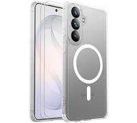 for Samsung Galaxy S26+ / S26 Plus Case Magnetic Shockproof, Full Camera Protection, Fit for MagSafe, with Screen Protector X2, Translucent Anti-Fingerprint Case for Galaxy S26+ (Frosted Clear)