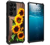 for Samsung Galaxy S26 Ultra Case with Sunflowers on the Board Pattern Design Soft TPU Bumper + Acrylic Back Lightweight Shock Protective Phone Case for Samsung Galaxy S26 Ultra 5G 6.9 inch 2026