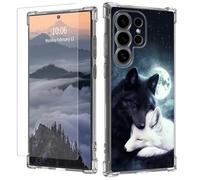 for Samsung Galaxy S26 Ultra Clear Case 6.9" with Screen Protector [Wireless Charging][Anti-Yellowing][Drop Protection] Shockproof Slim Soft TPU Transparent Cover for Samsung S26 Ultra 5G 2026,Wolves