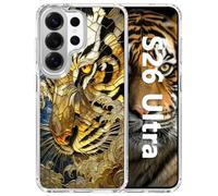 For Samsung Galaxy S26 Ultra Magnetic Case, Shockproof Cover（Tiger） | Compatible with MagSafe, Aesthetic Animal Stained Glass Art Design, Slim Fit Hard PC Back Clear Phone Shell for Men Teens