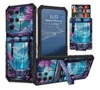 for Samsung Galaxy S26 Ultra Phone Case 6.9" Wallet with Credit Card Holder & Kickstand Dual Layer Hybrid Cover Japan Sakura Blooms Moon Design Heavy-Duty Protective Case for Samsung S26 Ultra 2026