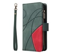 For Samsung Galaxy S26 Ultra Zipper Case 9 Card Slots with Strap Wallet Handbag Phone Case Stand Zip Pocket Phone Cover ShockProof Stand Protective Folio Magnetic Shell Leather Folding Cover - Green