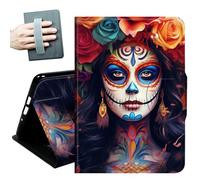 for Samsung Galaxy Tab A 10.1 Case 2019, Only Fit (SM-T510/ SM-T515/ SM-T517), with Hand Straps and Auto Wake/Sleep PU Leather Slim Multiple Angles Stand Smart Cover,Beautiful Woman Flowers